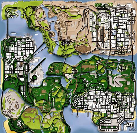 gta sa map labeled 5 square miles