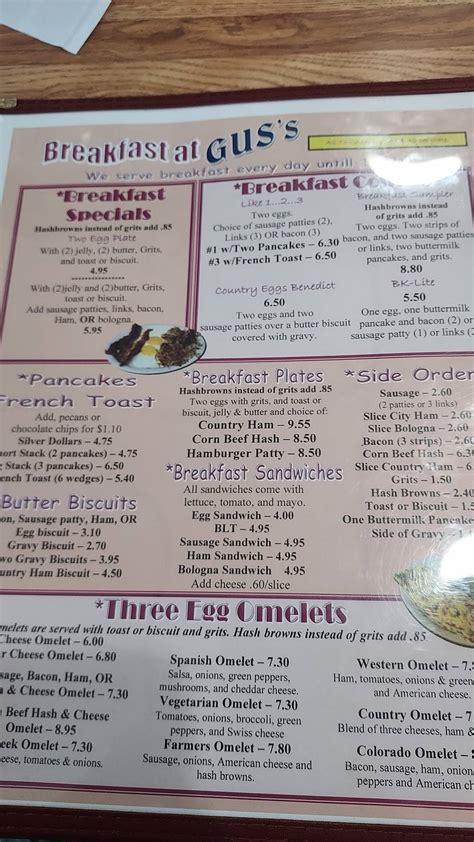 gus streetside cafe menu  39 $ Inexpensive American, Seafood, Breakfast & Brunch