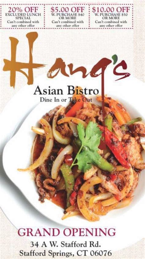 hangs asian bistro Specialties: Modern Asian Cuisine, Full Service Bar and Lounge