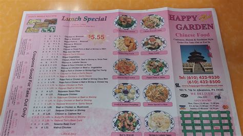 happy garden menu whitehall pa Happy Garden (Lamar, CO) Food is actually good but as of 12-06-22 menu prices are way off for 6 dinner meals wantons and 3 egg rolls we paid 148