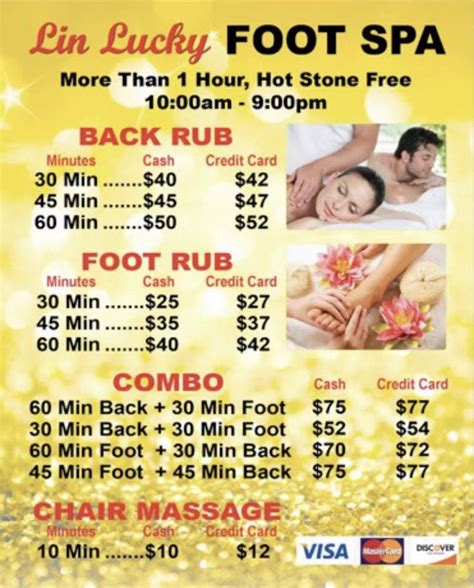 happy lucky foot spa  1 hour foot massage and 30 mins hand massage