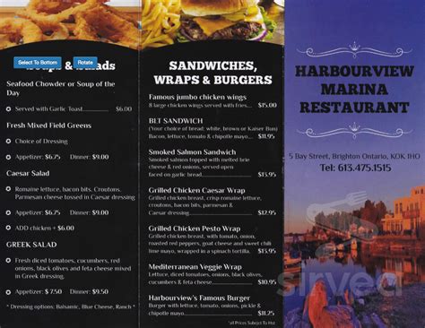 harbourview marina restaurant menu  Happy Hour Specials