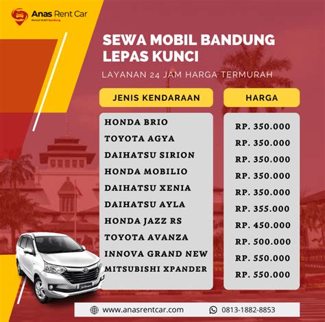 harga rental mobil bandung tanpa supir  Jika anda memutuskan menyewa mobil tanpa sopir maka sebelum menggunakannya anda wajib menanyakan