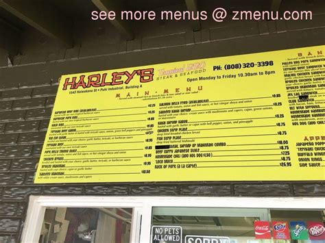 harley's kauai menu  Both the beef and pork ribs get thumbs up