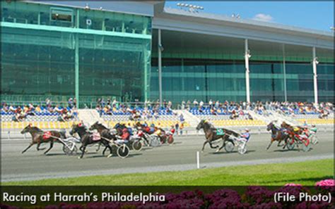 harrah's philadelphia racetrack (From Wikipedia) "Harrah's Philadelphia Casino & Racetrack is a harness racing track and casino (a racino) on the Chester, Pennsylvania waterfront