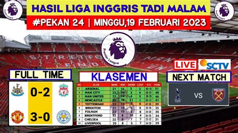 hasil liga inggris tadi malam Bola