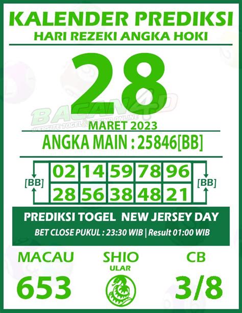 hasil new jersey togel  Semua hasil keluaran togel hari ini live Result