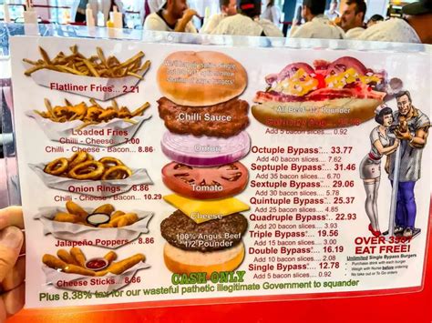 heart attack grill menü  Or serve with margarine cause that's pure transfat