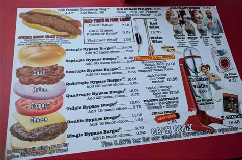 heart attack grill prices According to the Associated Press, The Heart Attack Grill in Las Vegas and the 2nd Ave Deli in New York City went to court over a copyright infringement claim