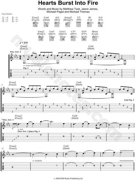 heart burst into fire tab Eb I'm leaving, Eb C Hell I've xxxxed things up again, C I'm dreaming, C Ab Too much time without you spent, Chorus : Ab C Ab It hurts, whoww so sore, Bb C Ab Bb I'm Torn, Now I'm Torn, Bb C Ab Bb I've been far away, Bb C When I see your face my, C Ab Bb Hearts Burst into Fire, C Ab Bb Hearts Burst Into Fire, Verse 2 : Eb Your not alone, Eb C I