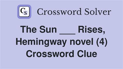 hemingway nickname crossword  2 H