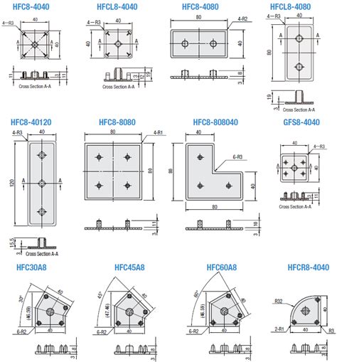 hfs8-8080 Shop Frame End Caps - 8 Series from MISUMI (HFC8-40120-S)