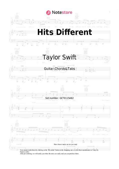 hits different taylor swift chords  Taylor Swift -