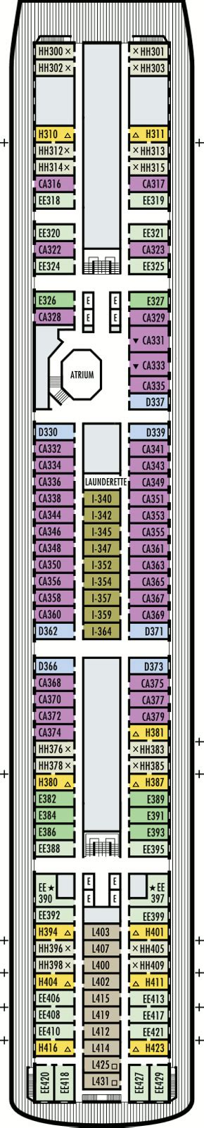 holland america veendam deck plans  - Photo by Holland America Line Line: Holland America Line Class: Statendam, or S Built: 1996 Passengers: 1,350 Routes: Canada and New England, Mexico, Hawaii, and the Panama Canal