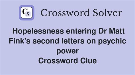 hopelessness crossword clue 13 letters  The Crossword Solver finds answers to classic crosswords and cryptic