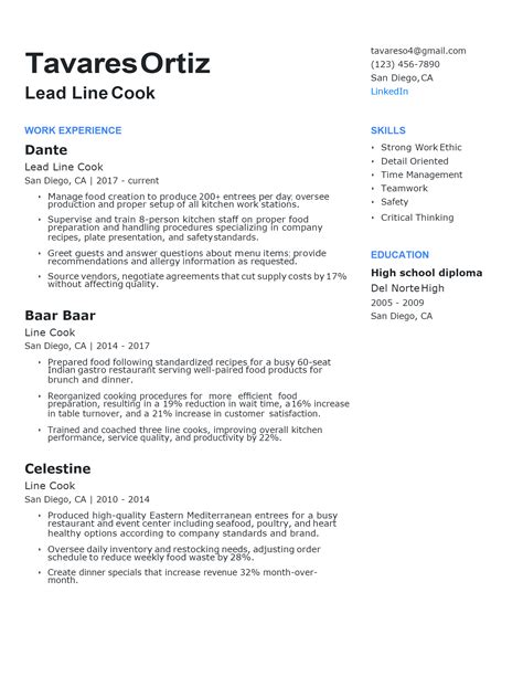 hot bar cook resume examples  Put time crafting a resume that shows your willingness to put in the work and that you’re consistent