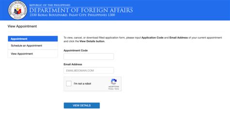 how to check dfa appointment code ph