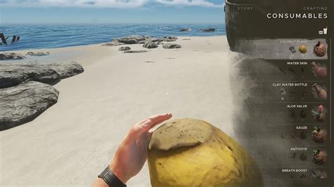 how to make a coconut flask in stranded deep  With green i mean a Coconut that hasn't been dehusked