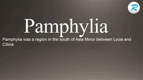 how to pronounce pamphylia li