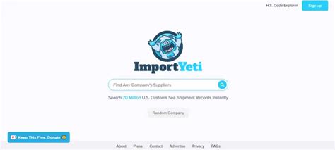 how to use importyeti  Pengguna menemukan pengecer dan informasi merek yang berbeda dengan menempatkan NAMA di bilah pencarian situs web ImportYeti