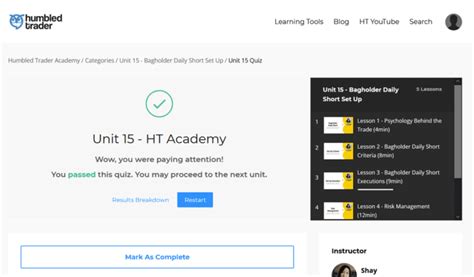 humbled trader academy  These units range from learning candlestick patterns to risk management