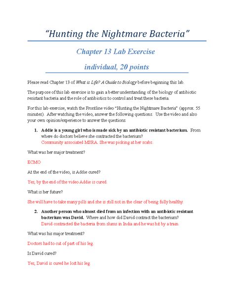 hunting the nightmare bacteria worksheet  Web the more specific medical or scientific term for this disease is yersinia pestis