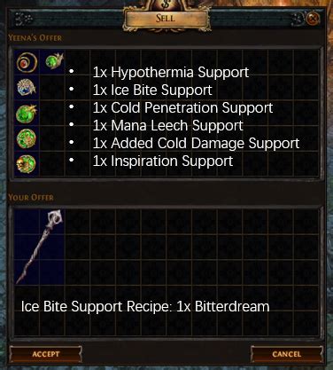 ice bite support poe 12, Heist Roll New Mods Tag on Items; Fan the Flames PoE; Ice Bite Support Recipe PoE Vendor; Anomalous Steelskin PoE; Gladiatorial Combat PoE Notable