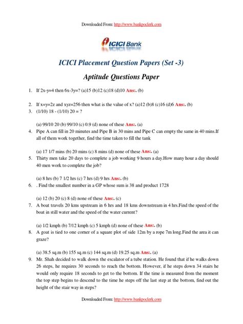 icici bank aptitude test papers with answers pdf 2023  Purchase Toppersexam