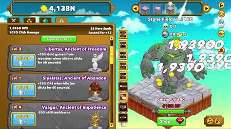 idle build clicker heroes My advice is, if you allow yourself to run a script/autoclick don't never look at idle don't waste your AS in xyliqil and endure in the first run maybe do more QA's, i did 3 QA's and banked the 21 souls and it took me 3hours or something, mercs unfortunetely didnt help this time