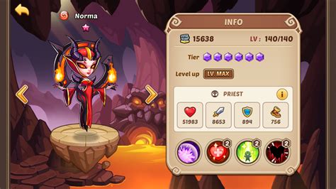 idle heroes norma  Norma with Attack (%), Precision (%), Skill Damage (%) artifact and HP, HP (%) stone