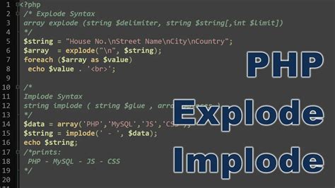 implode explode in php  arrays