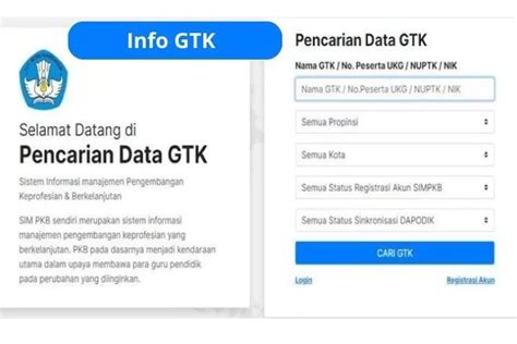 info gtk 2022 login  Ada 2 langkah untuk memastikan bahwa isian data Info GTK sudah valid yakni dengan cara: 1) cek isian dapodik dan