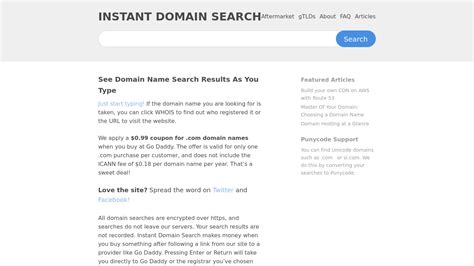 instantdomainsearch  The cost of your domain name will depend on its value