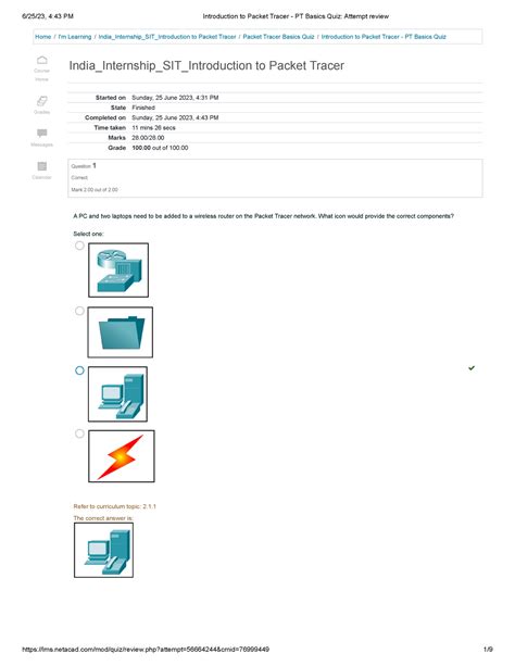 introduction to packet tracer - pt basics quiz  Assessment Objectives