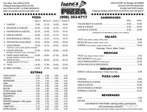 irene's pizza baraga 1 km American