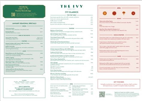 ivy st albans menu  St