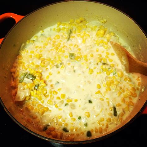 j cody's corn recipe  Add green bell pepper and mushrooms when almost done