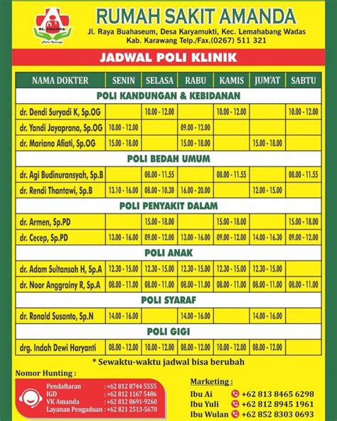 jam besuk rs amanda serang 00 WIB - Sore: pukul 16