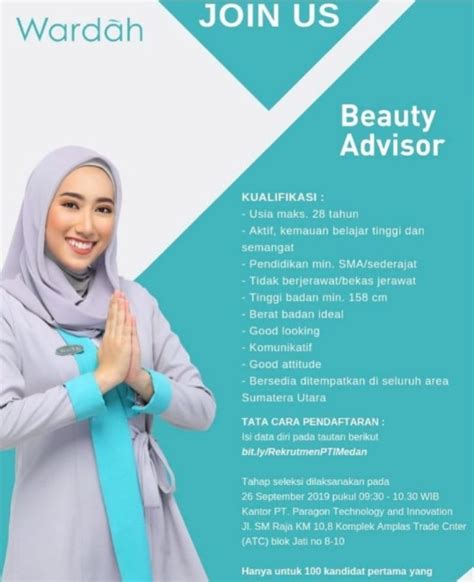 jam kerja beauty advisor wardah Muis