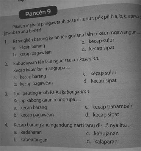 jawaban bahasa sunda kelas 9 pancen 7  Yuk kita