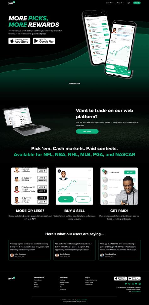 jockmkt states  Thanks!At JockMKT (pronounced “Jock Market”), we are building the second-screen experience for live sports with a social, interactive daily fantasy sports (DFS) marketplace where users buy and sell shares of players in real-time with real money