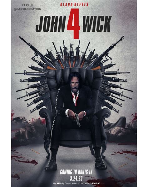 john wick chapter 4 dthrip Reeves would return for several sequels: 2017's John Wick: Chapter 2, 2019's John Wick: Chapter 3 - Parabellum, and 2023's John Wick: Chapter 4