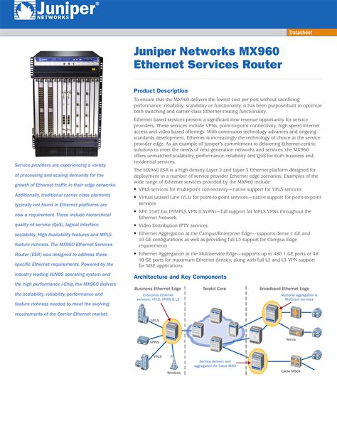 juniper mx960 datasheet  It supports up to 9