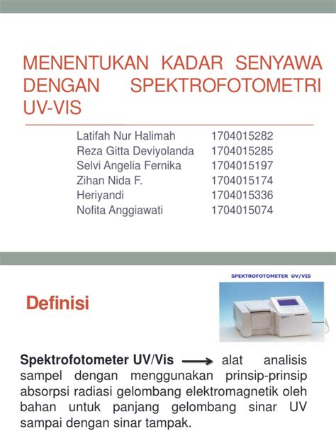 jurnal penetapan kadar secara spektrofotometri uv vis 6, No