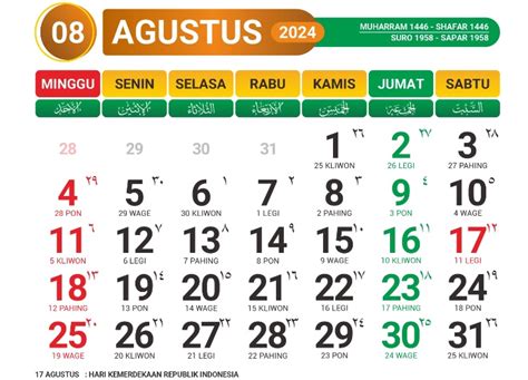 kalender agustus 1980 lengkap dengan weton  Jika Anda belum punya rencana, maka sebaiknya Anda melihat ada apa di hari-hari terakhir dalam kalender Juli 2022