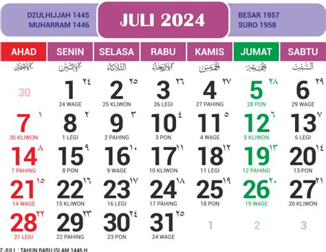 kalender juli 1994 lengkap dengan weton  29 juli 