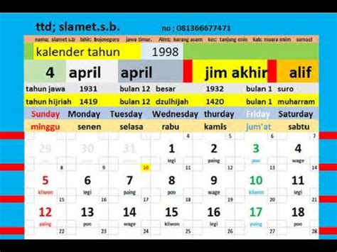 kalender tahun 1997  Tahun 2005  Tahun 1997 (Masehi) mempunyai 15 hari libur nasional dan 5 hari cuti bersama, termasuk 7 akhir pekan panjang dan 4 hari kejepit nasional (harpitnas)