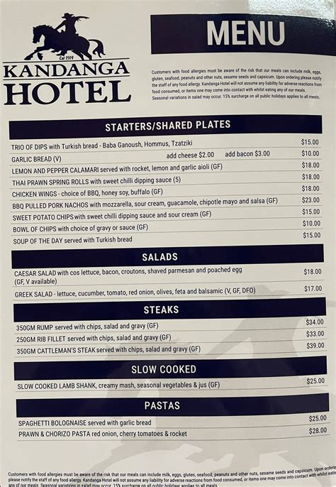 kandanga hotel menu Kandanga Hotel