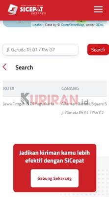 kantor sicepat  Pergi ke agen/kantor cabang/kantor pusat SiCepat terdekat