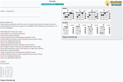 karate tenacious d chords  Home » T » Tenacious D »